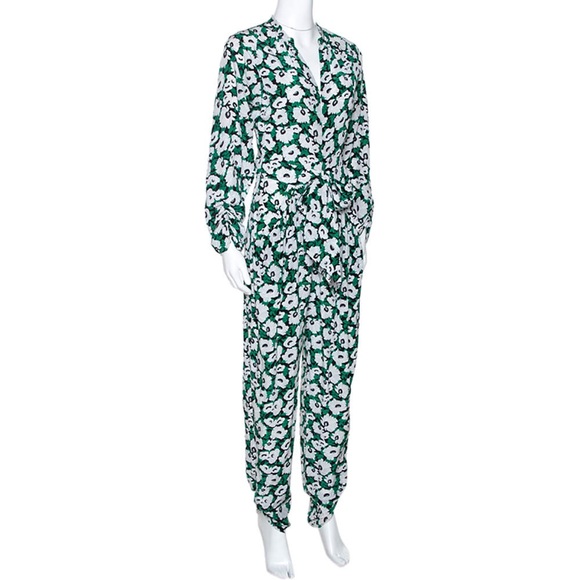 Stella McCartney Green Floral Silk Monia Jumpsuit - Picture 4 of 6